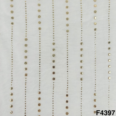 Dyeable Gold Pasted Mukaish Georgette Fabric-F4397